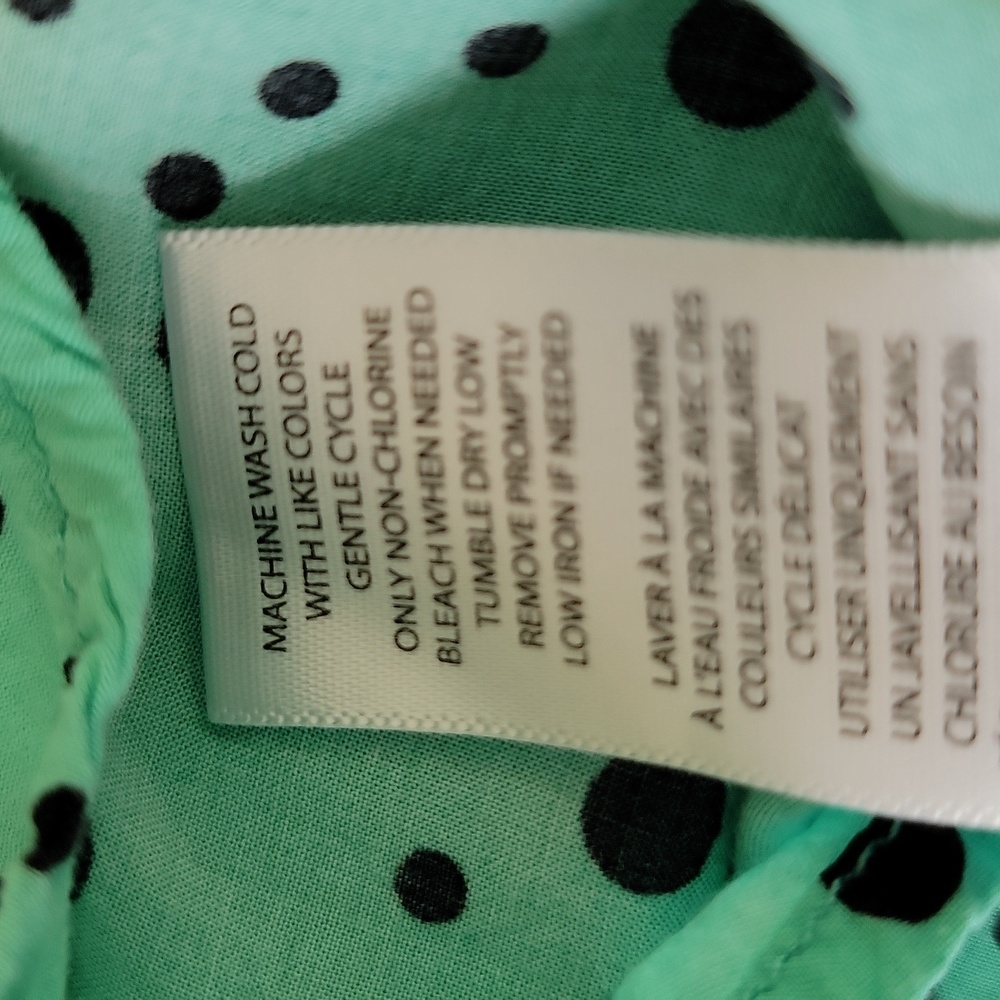 Pure Energy Plus Blouse Mint Green Polka Dot Flutter Sleeve 1X 14/16 - Picture 11 of 13